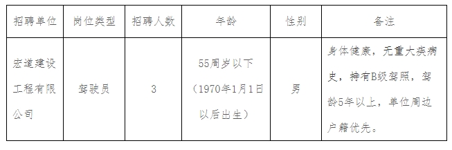 2025年江蘇宏道建設工程有限公司公開招聘工作人員崗位簡介表